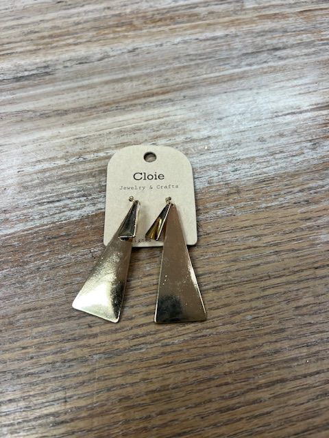 Gold Double Triangle Earrings