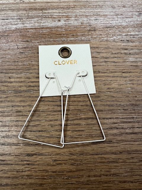 Silver Rectangle Wire Earrings