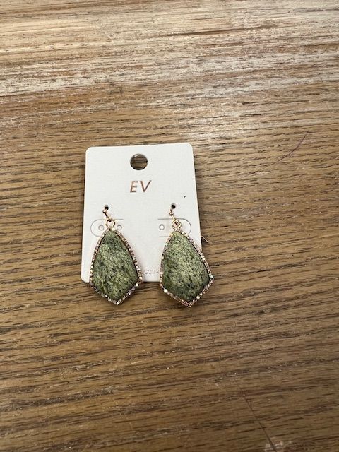 Olive Stone Earrings