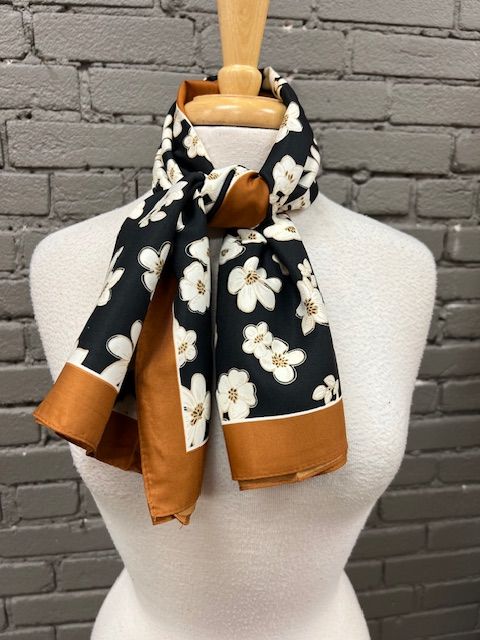 Floral Print Silky Scarf