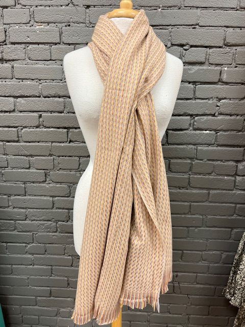 Multi Color Print Scarf- Beige