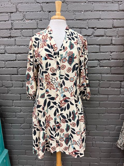 Brooklyn Floral 3/4 Shirt Dress