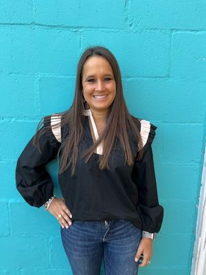 Hanna Ruffled Color block Top