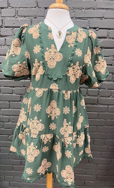Scarlett Puff Print Tiered Dress