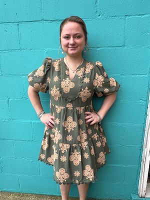 Scarlett Puff Print Tiered Dress