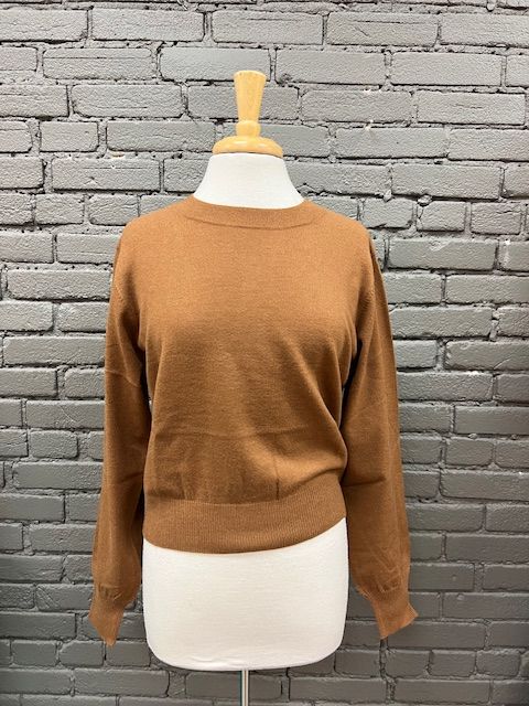 Tina Crew Neck Carmel Sweater