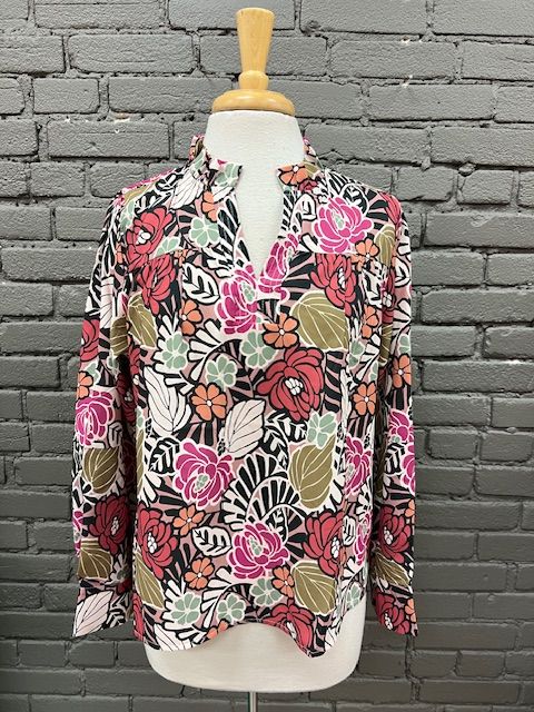 Landon Floral Ruffle LS
