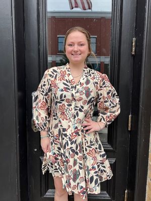 Brooklyn Floral 3/4 Shirt Dress