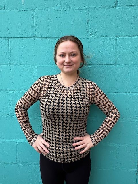 Martina Houndstooth Mesh LS