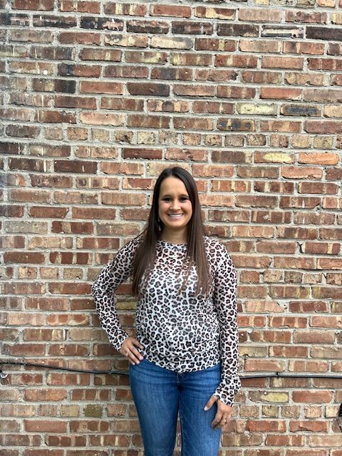 Martha Leopard mesh long sleeve