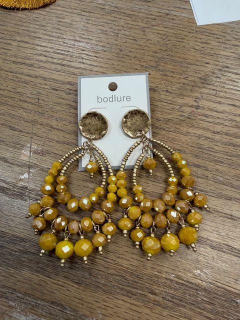 Gold Circle Beaded Earrings