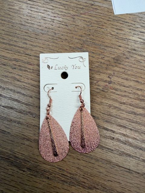 Glitter Metal Teardrop Earrings