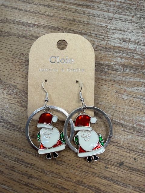 Santa Circle Earrings