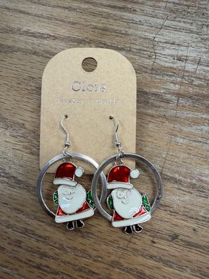 Santa Circle Earrings