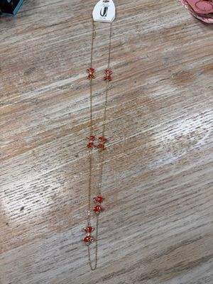 Long Red Bow Necklace