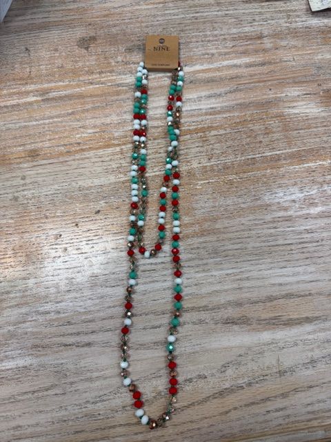 Multi Color Holiday Beaded Necklace