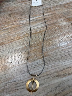 Gray Necklace w/ Gold Pendant