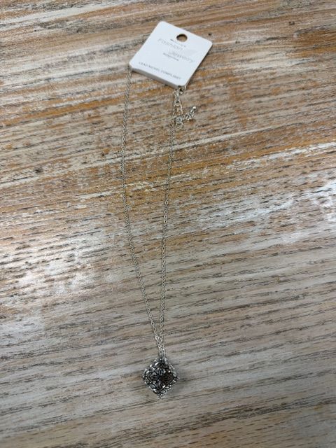 Silver Cube Necklace