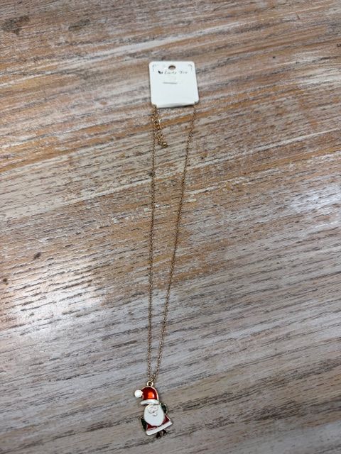 Gold Necklace w/ Santa