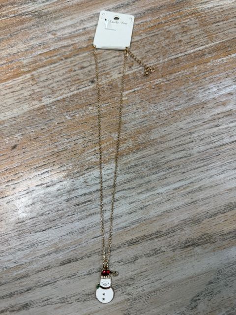 Gold Necklace w/ Snowman