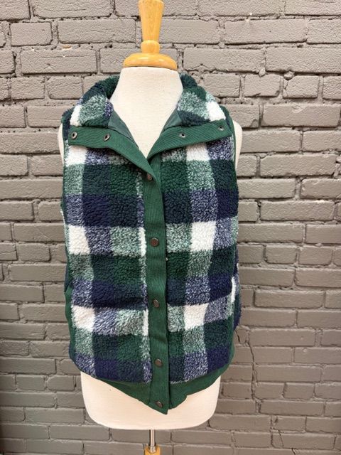 Bianca Fleece Zip Plaid Vest