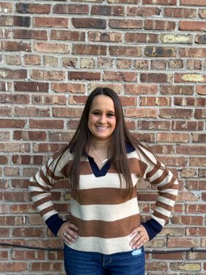 Faye Stripe Polo Sweater