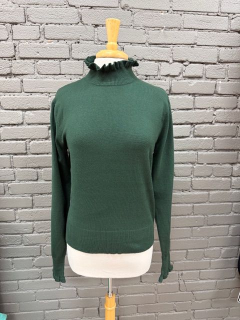 Amelia Hunter Ruffle Mock Neck Sweater