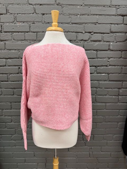 Annie Pink Metallic Dolman Sweater