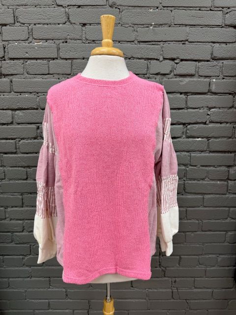 Abby Mixed Print Pinks LS