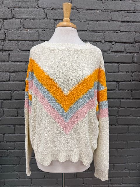 Daisy Multi Color Chevron Sweater