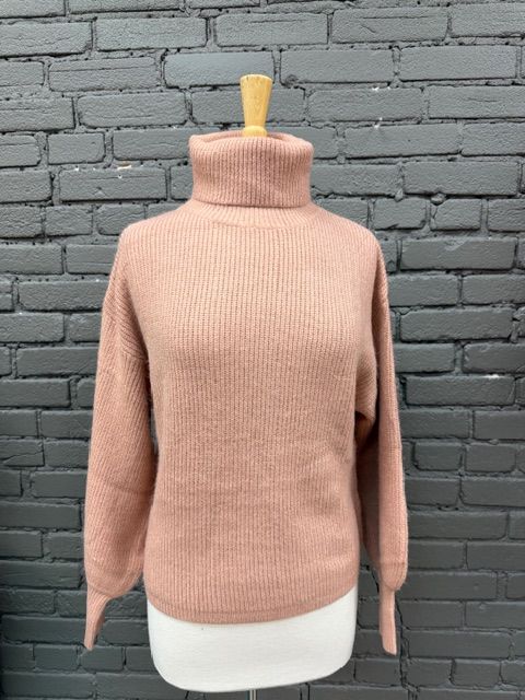 Linda Blush Ribbed Bishop Sweater