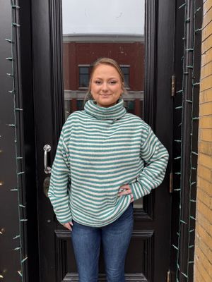 Taylor Striped Turtleneck Sweater