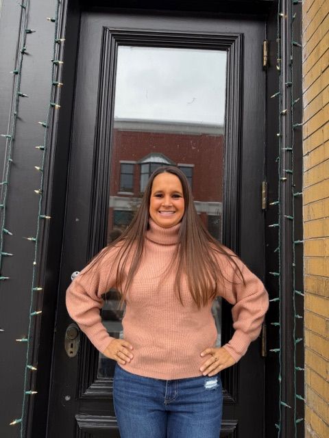 Linda Blush Ribbed Bishop Sweater