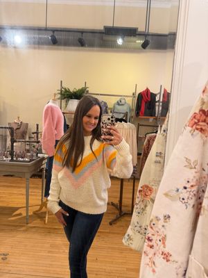 Daisy Multi Color Chevron Sweater