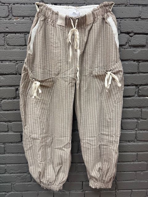 Lindy Stripe Drawstring Pocket Jogger Pants