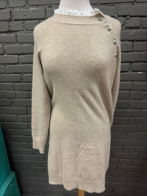Baylor Beige Sweater Dress