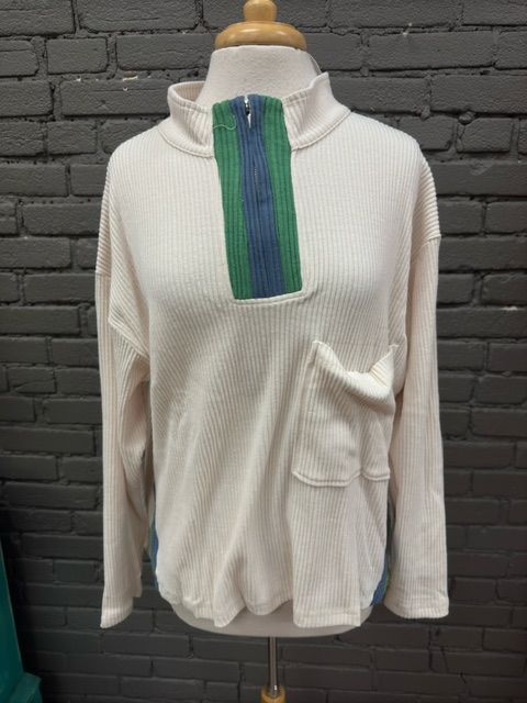 Lindsay cream quarter zip