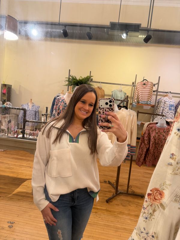 Lindsay cream quarter zip