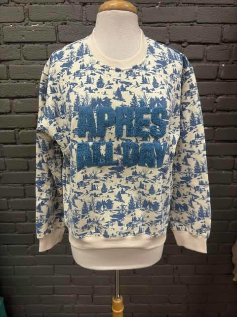 Boyne blue and cream ski pattern pullover