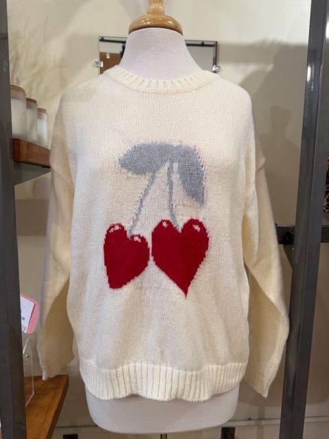 Annie Cherry Heart Sweater