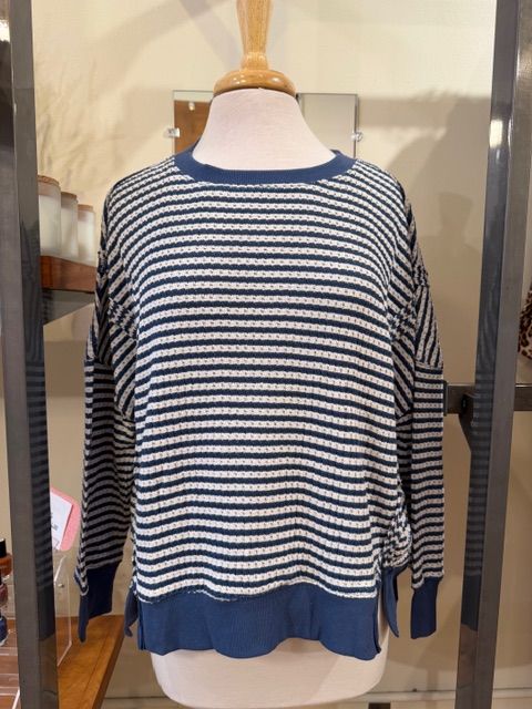 Wren Denim Stripe Knit LS