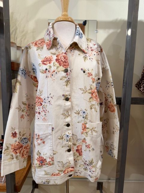 Faye Floral Oversized Button Jacket