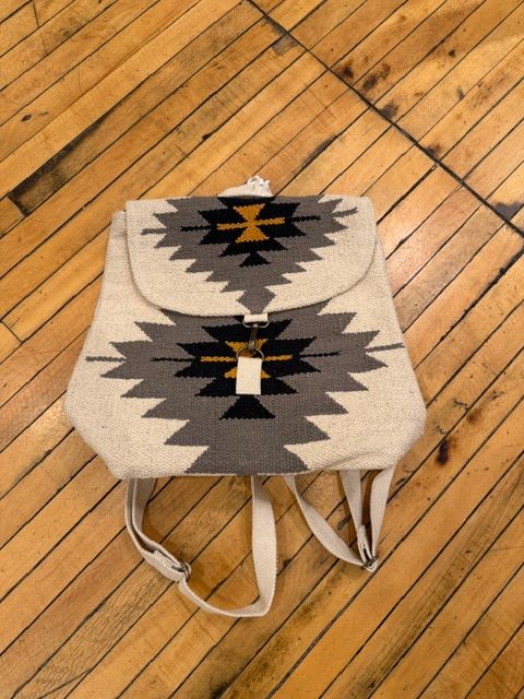Cream Gray Black Aztec Backpack