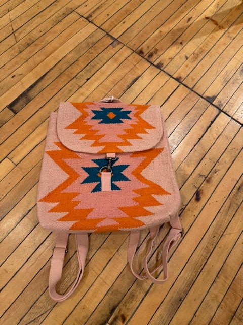 Pink Orange Teal Aztec Backpack