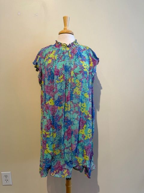 Nellie Abstract Flutter Sleeve Dress