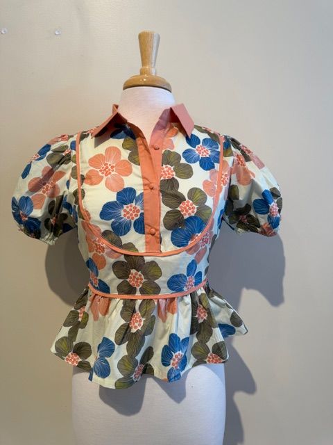 Jovie Retro Floral Puff Sleeve Top