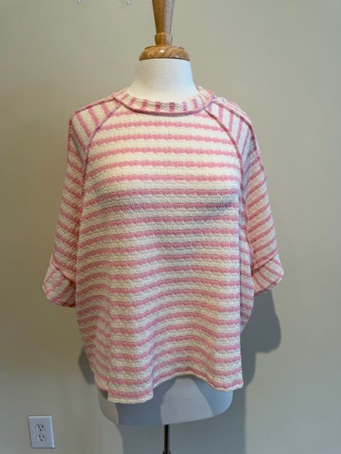 Joan Blush Stripe Raglan Top