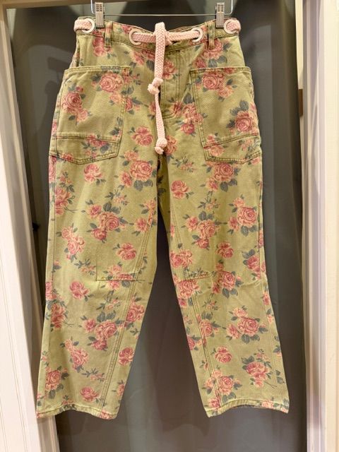 Betty Braided Belt Olive Floral Patch Pants