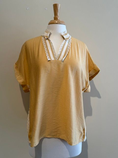 Harper Lace Trim Stripe Top