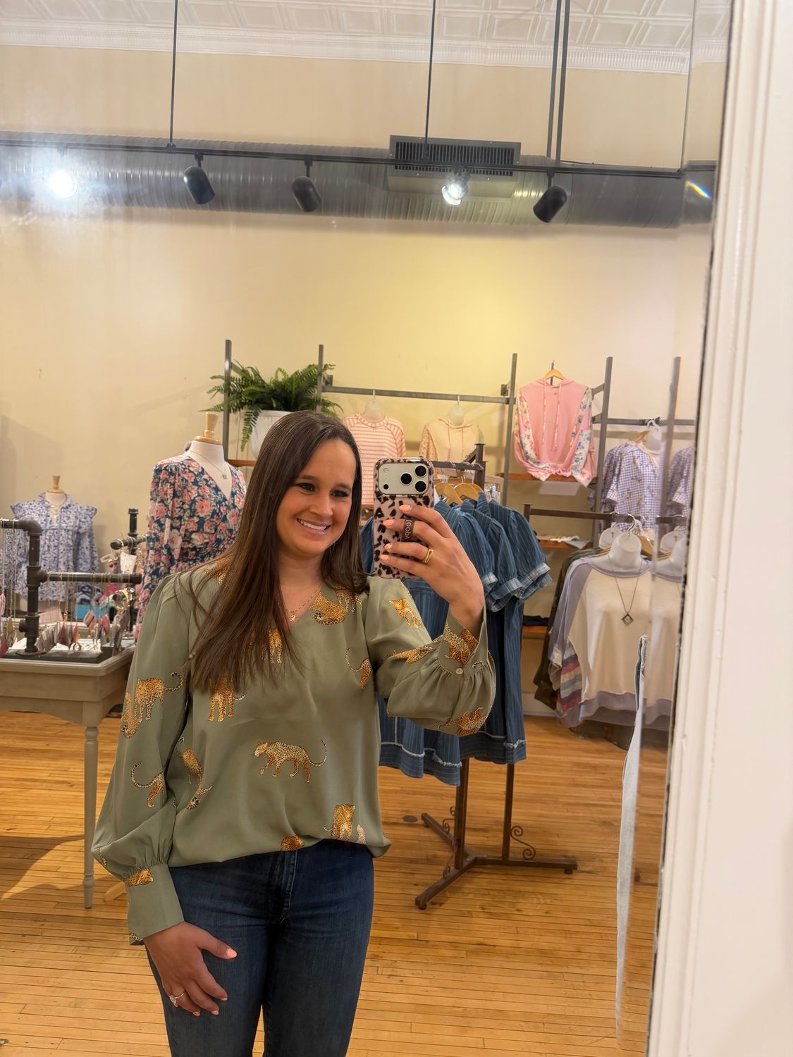 Kate Olive Cheetah LS